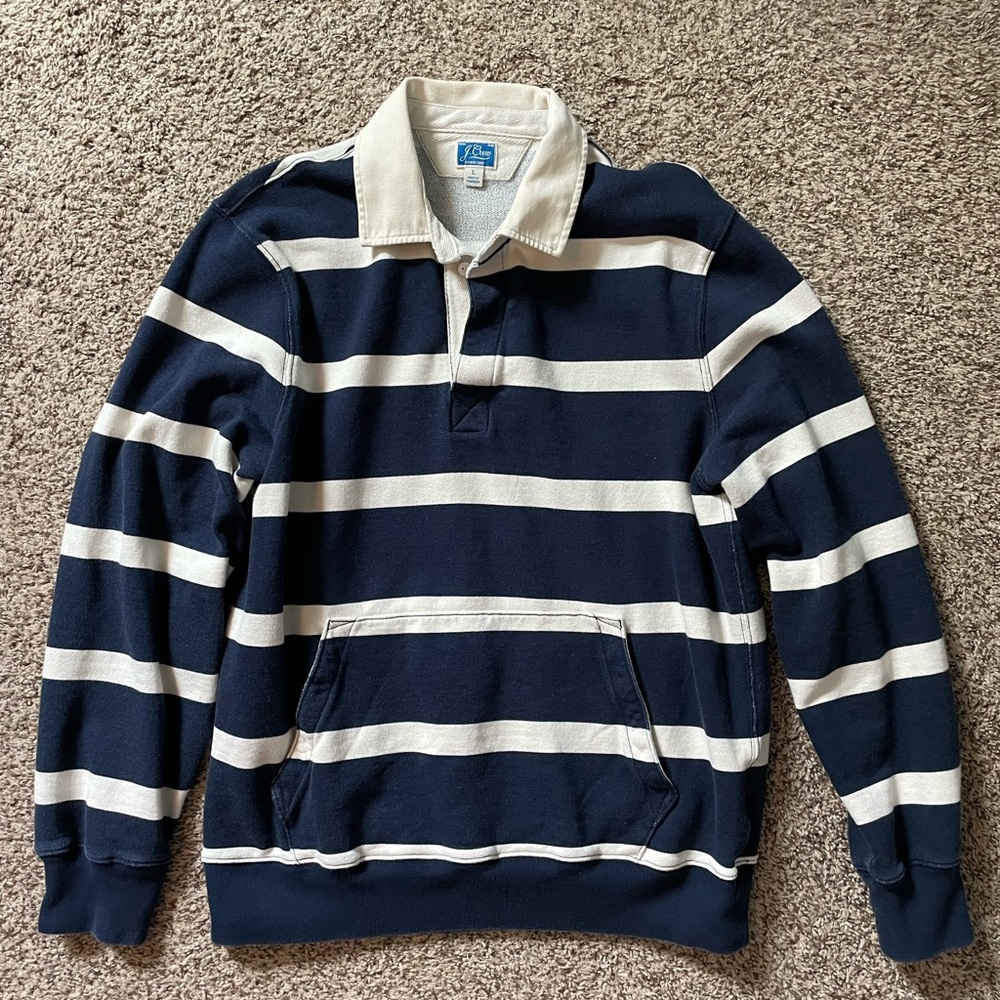 J. Crew rugby shirt w hoodie pocket